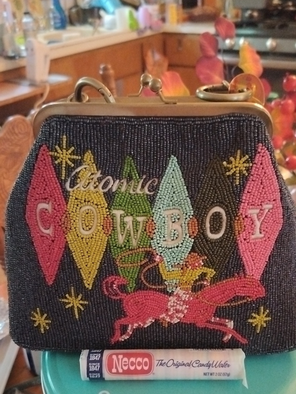 Double D Ranch Atomic Cowboy Fully Beaded purse.